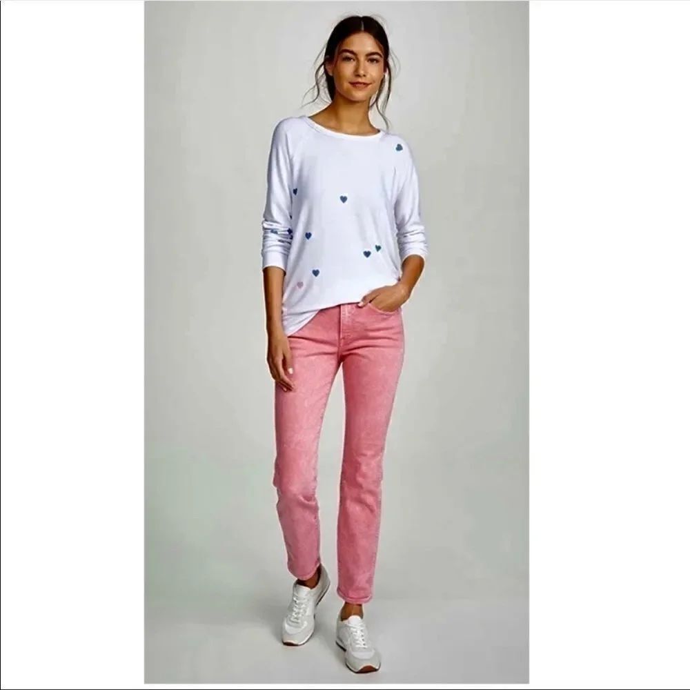 Chaser Cozy Knit Hearts Sweatshirt
